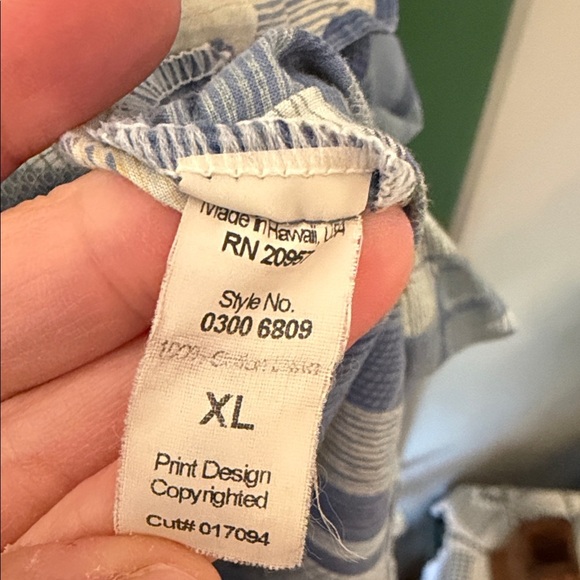 Tori Richard Mens XL Aloha Multi Blue Tropical Striped Woven Vacation Beach - Picture 3 of 9